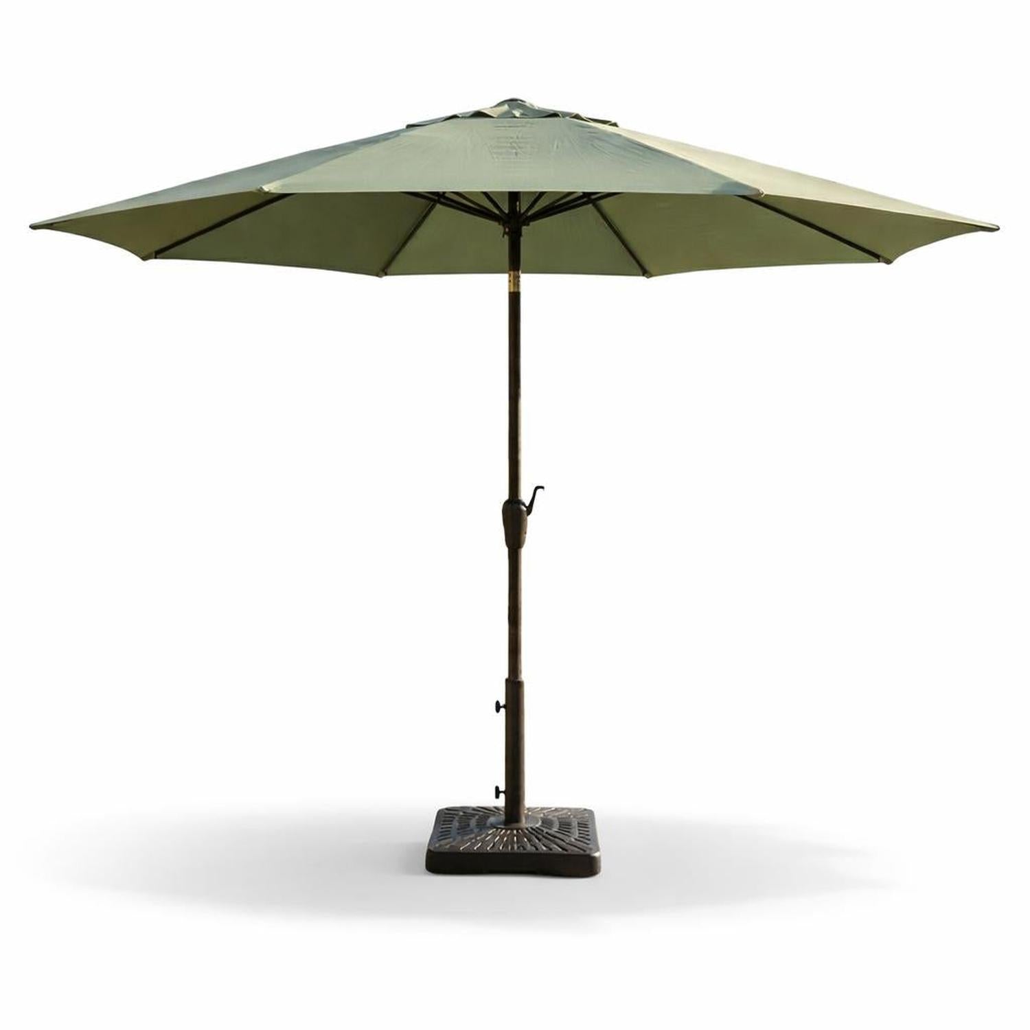 Parasol extérieur 8' Sunset, inclinable avec manivelle, menthe - Simple Boutique