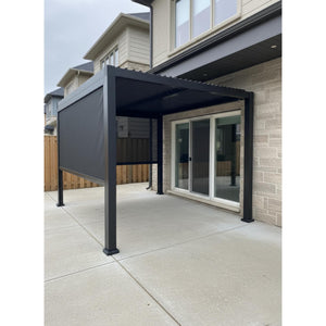 Pergola Luméa en Aluminium avec Parisienne Ajustable, 10' x 13', Noir - Simple Boutique