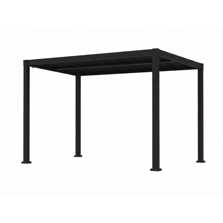 Pergola Luméa en Aluminium avec Parisienne Ajustable, 10' x 13', Noir - Simple Boutique