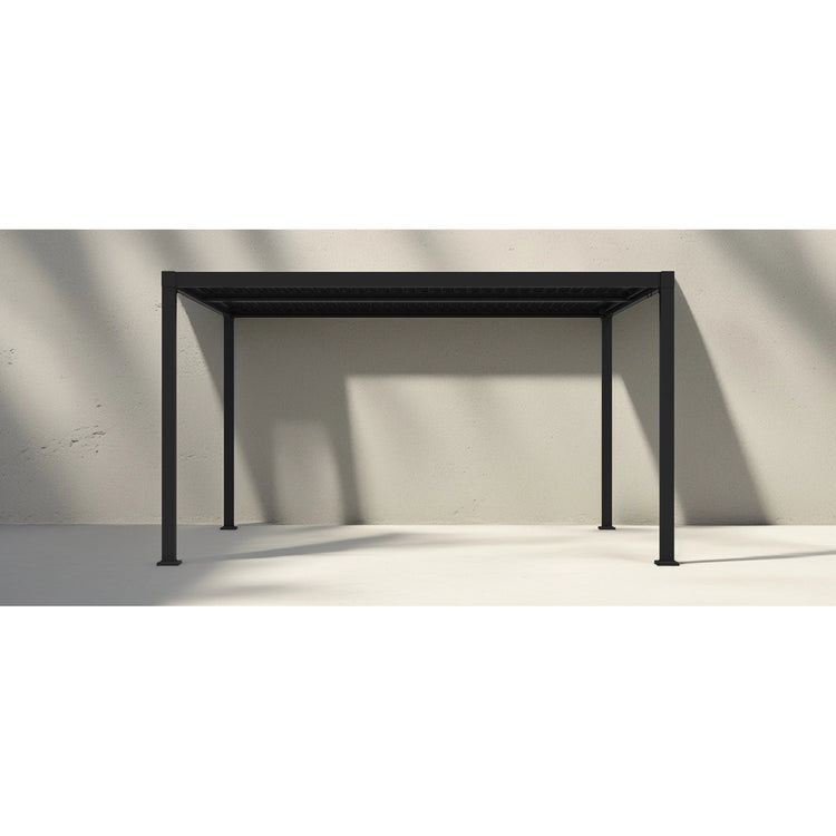 Pergola Mélia en Aluminium avec Parisienne Ajustable, 10'x13', Noir - Simple Boutique