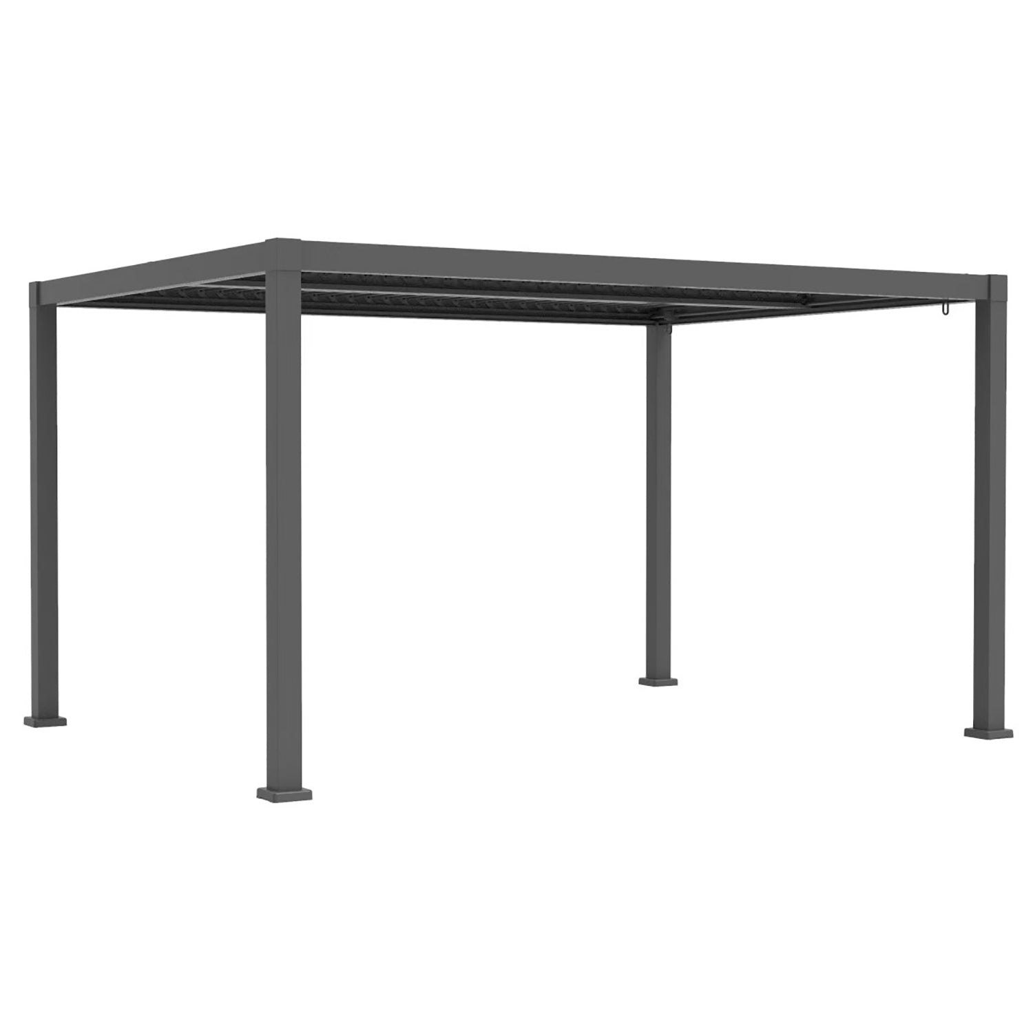 Pergola Mélia en Aluminium avec Parisienne Ajustable, 10'x13', Noir - Simple Boutique