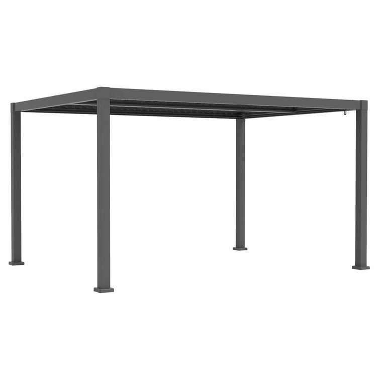 Pergola Mélia en Aluminium avec Parisienne Ajustable, 10'x13', Noir - Simple Boutique