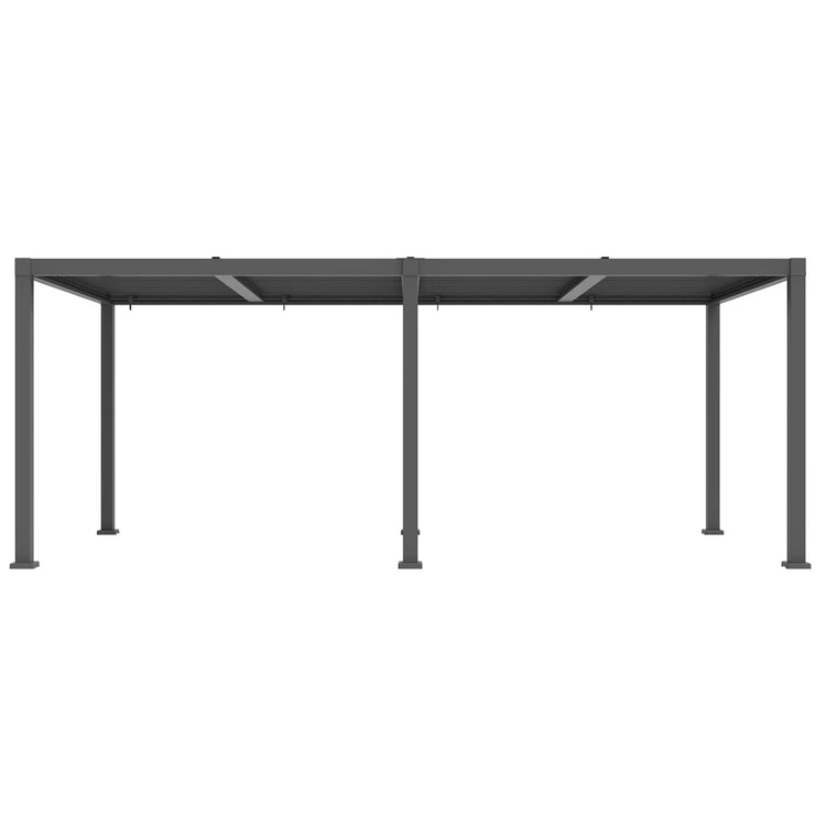 Pergola Mélia en Aluminium avec Parisienne Ajustable, 10'x19', Noir - Simple Boutique
