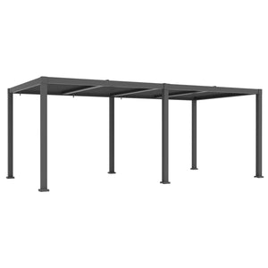 Pergola Mélia en Aluminium avec Parisienne Ajustable, 10'x19', Noir - Simple Boutique