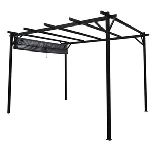 Pergola San Luis 10'x10' avec Toit Retractable, Noir - Simple Boutique