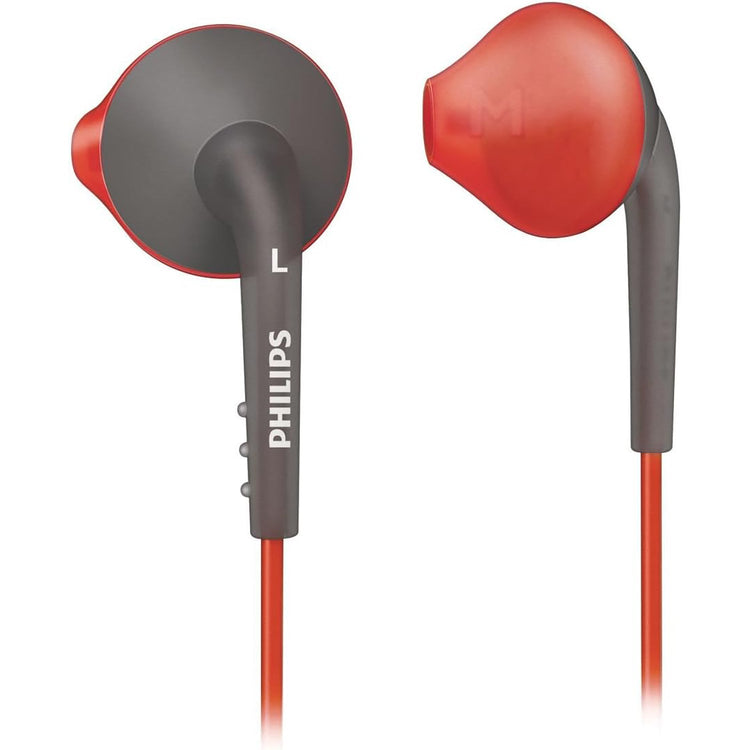 Philips - Écouteurs Intra-Auriculaire Filaire ActionFit Avec Microphone et Télécommande Intégré, Gris et Orange - Simple Boutique