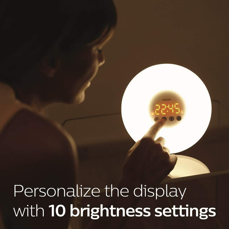 Philips - Lampe de Réveil, Simulation du Lever du Soleil, 10 Réglages d'éclairage, Blanc - Simple Boutique