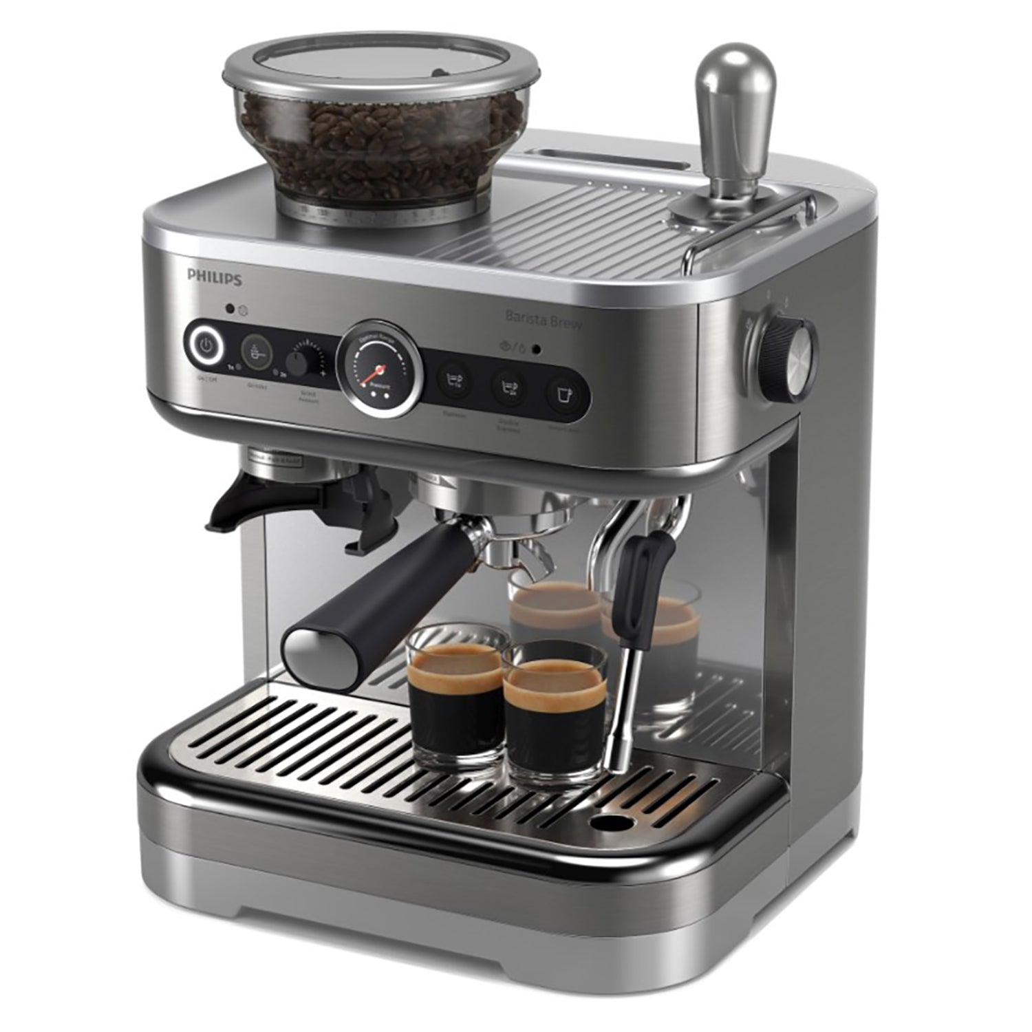 Philips - Machine à Espresso Semi-Automatique BaristaBrew, Tasseur Calibré, Bac à Grains de 250g - PSA3218/01 - Simple Boutique