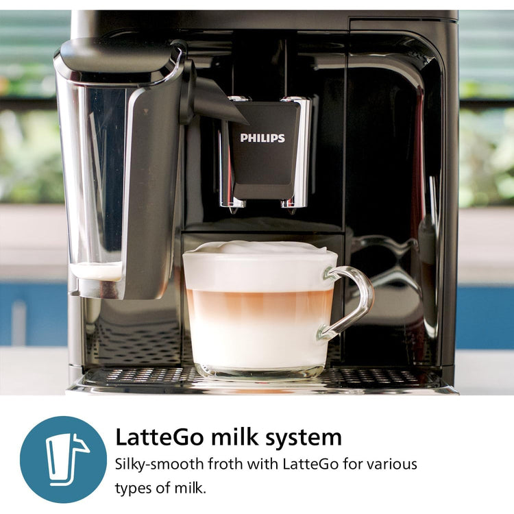Philips - Machine à Expresso Automatique LatteGo 3300, 6 Choix de Boissons, Broyeur en Céramique - EP3347/90 - Simple Boutique