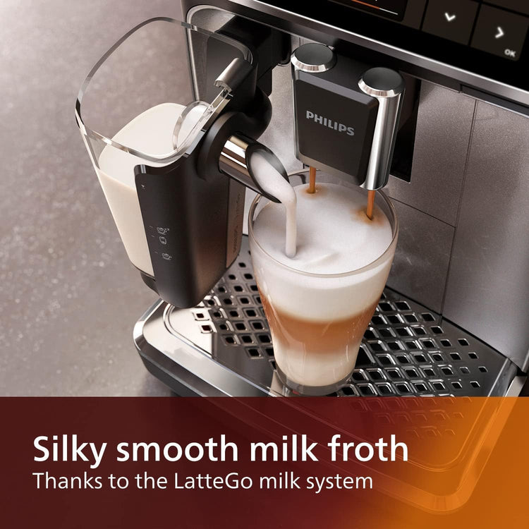 Philips - Machine à Expresso Automatique LatteGo 4300, 8 Choix de Boissons, Broyeur en Céramique - EP4347/94 - Simple Boutique