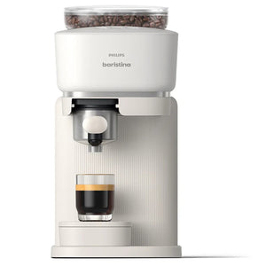 Philips - Machine à Expresso Baristina, 16 Bars de Pression, Mousseur à Lait Inclus, Blanc - BAR303/00 - Simple Boutique