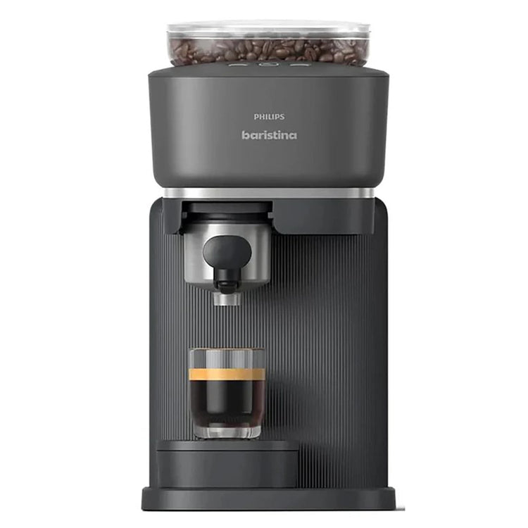 Philips - Machine à Expresso Baristina, 16 Bars de Pression, Mousseur à Lait Inclus, Noir - BAR303/60 - Simple Boutique