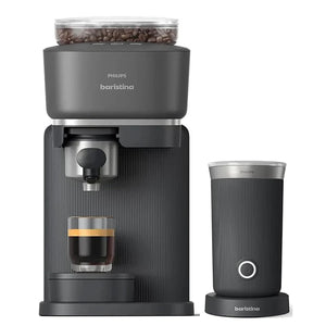 Philips - Machine à Expresso Baristina, 16 Bars de Pression, Mousseur à Lait Inclus, Noir - BAR303/60 - Simple Boutique