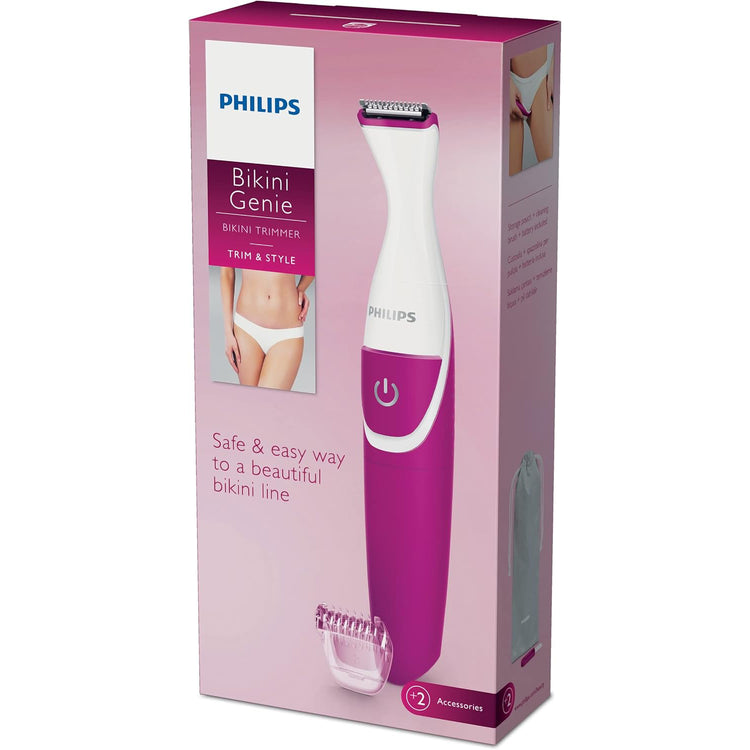 Philips - Tondeuse Bikini Sans-Fil pour Femme avec Accessoires et Étui de Transport, Rose - Simple Boutique
