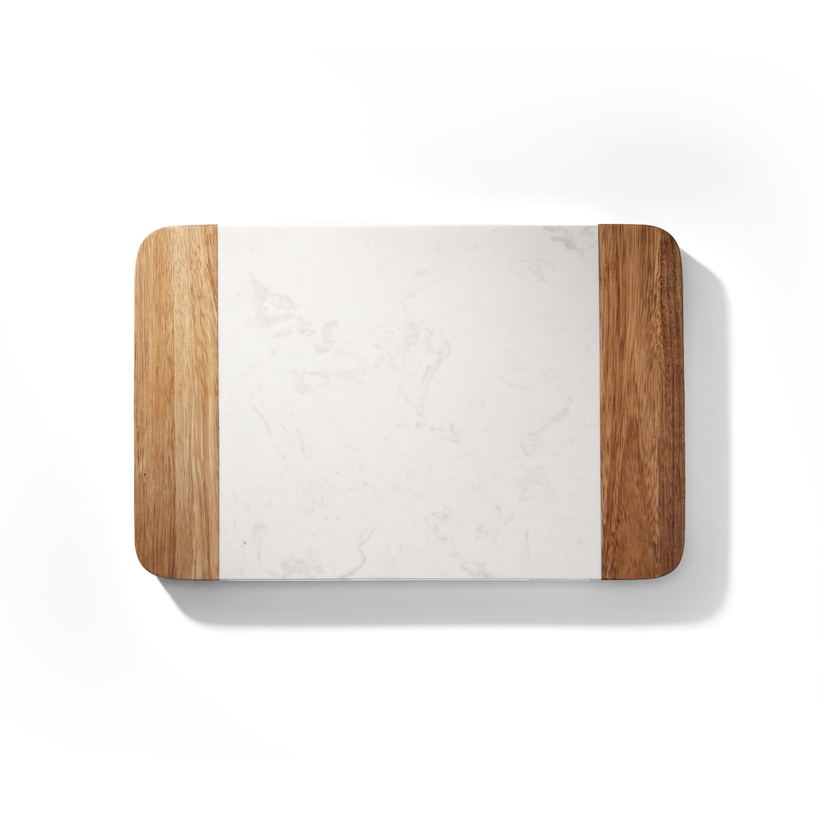 Planche à servir / à découper JS Gourmet en bois d'acacia et marbre blanc — 38,5 x 26 cm - Simple Boutique