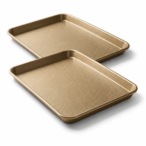 iBake Plaque à pâtisserie antiadhésif Diamond - Champagne Doré - Lot de 2 - Simple Boutique