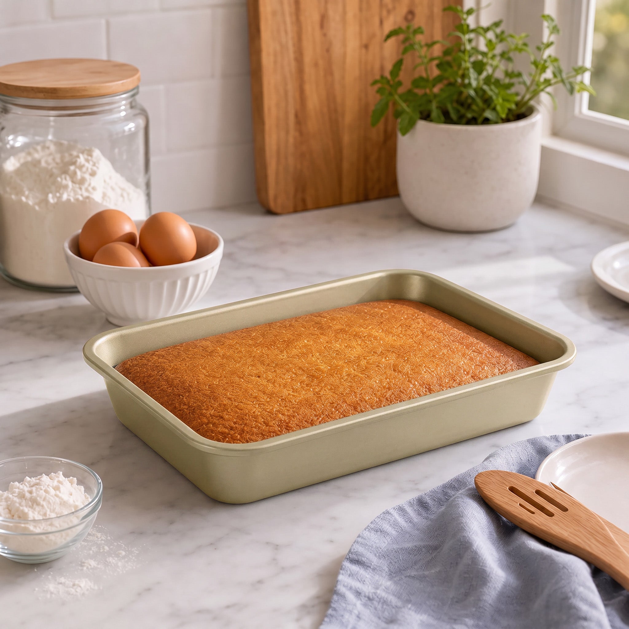 iBake Plat à rôtir et à enfourner antiadhésif Diamond - Champagne Doré - Lot de 2 - Simple Boutique