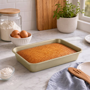 iBake Plat à rôtir et à enfourner antiadhésif Diamond - Champagne Doré - Lot de 2 - Simple Boutique