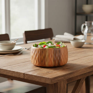 Plat de service cannelé en bois d'acacia JS Gourmet - Simple Boutique