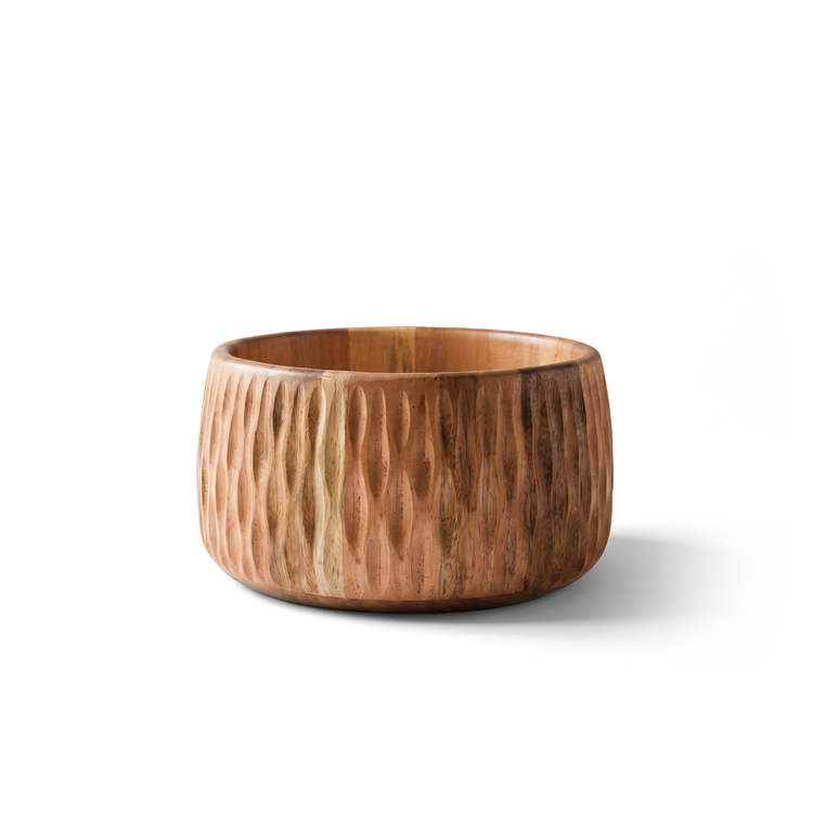 Plat de service cannelé en bois d'acacia JS Gourmet - Simple Boutique