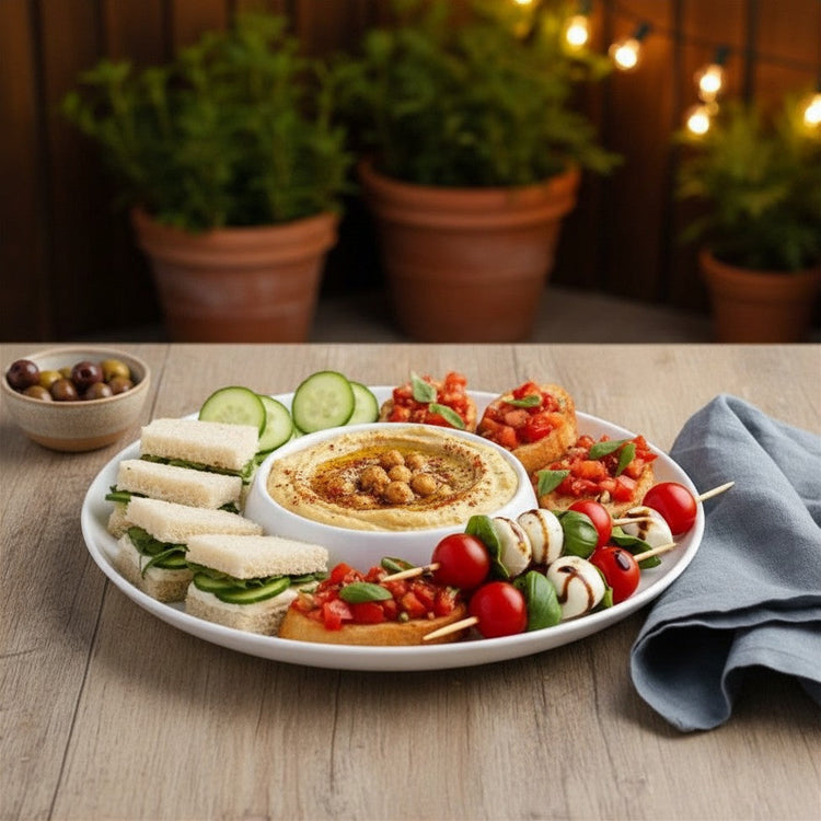 Plat de service en céramique JS Gourmet Aurora pour chips et trempette - Simple Boutique
