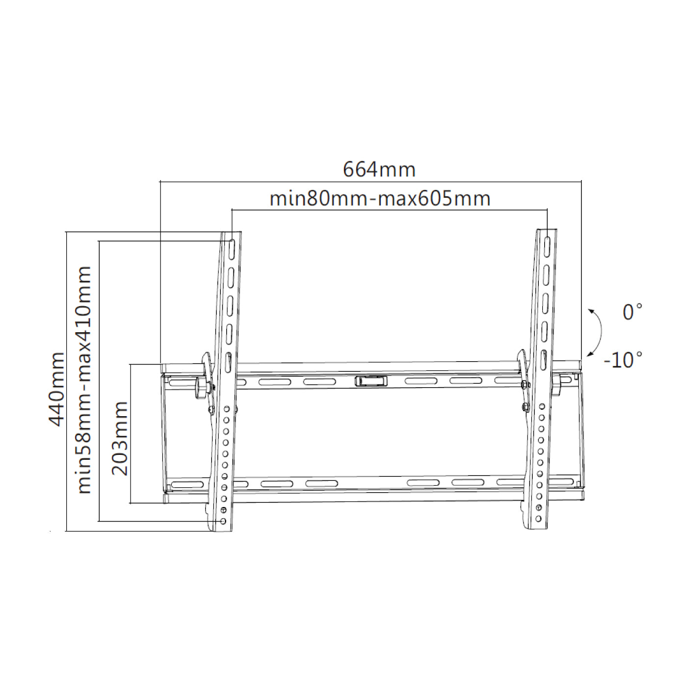 Pro HD SUPT-01 Support Mural Universel Inclinable Pour TV LED, LCD, PLASMA pour Écrans 37" À 70" - Simple Boutique
