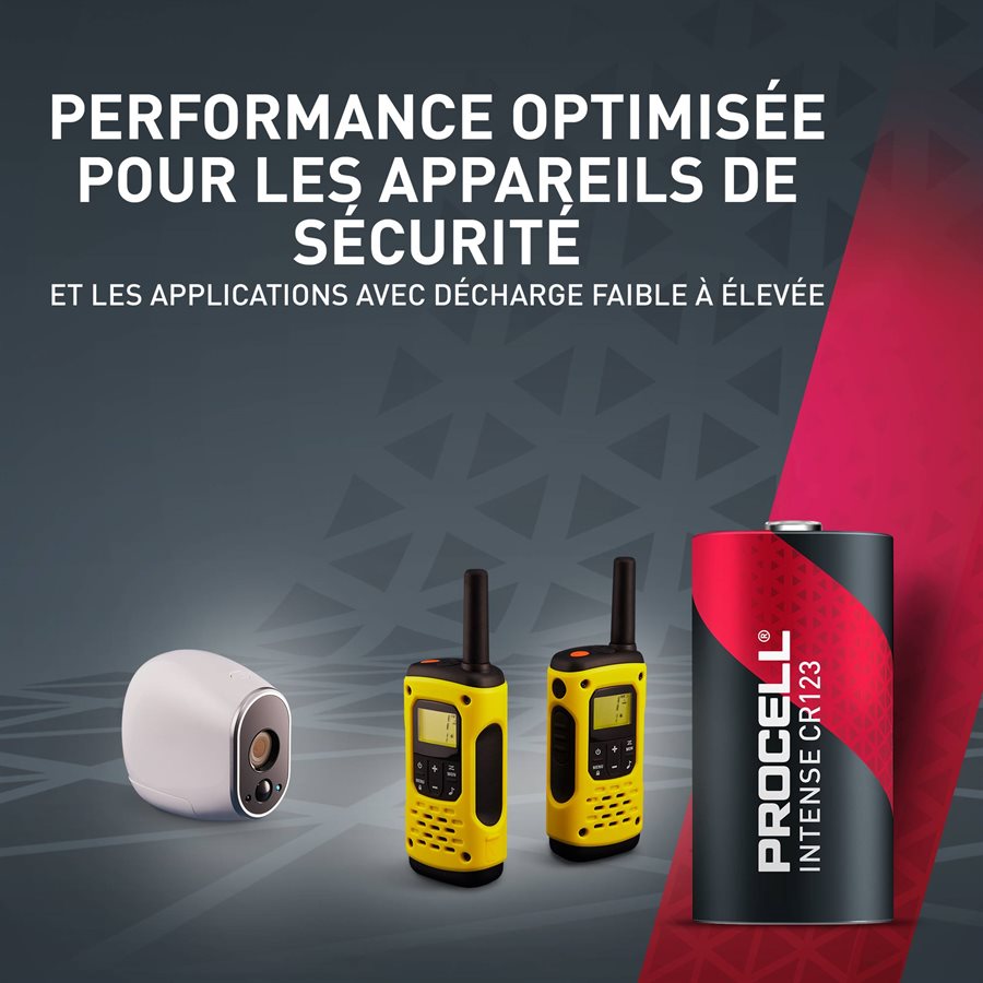 Procell Intense - Pile lithium High Power CR123, 3V, emballage de 12 - Simple Boutique