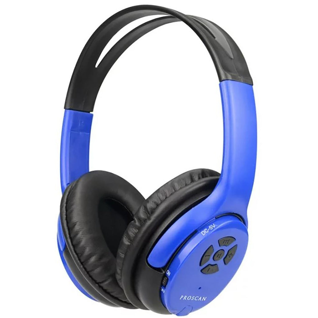 Proscan - Casque d'écoute Stéréo, Bluetooth, Avec Microphone et Télécommande Intégré, Bleu