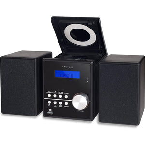 Proscan - Micro Système CD Bluetooth avec Radio FM, Entrée Auxiliaire et Lecture USB, Noir - Simple Boutique
