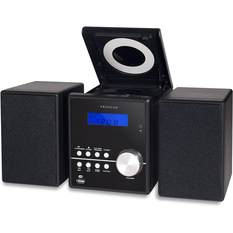Proscan - Micro Système CD Bluetooth avec Radio FM, Entrée Auxiliaire et Lecture USB, Noir