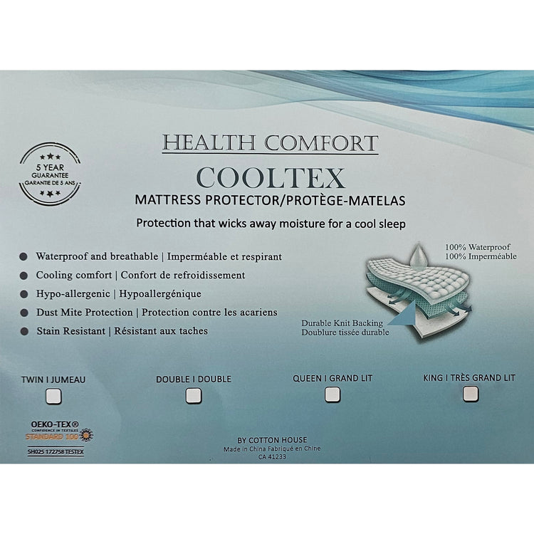 Protège-Matelas Effet de fraîcheur, 100% Imperméable, Hypoallergénique - Double - Simple Boutique