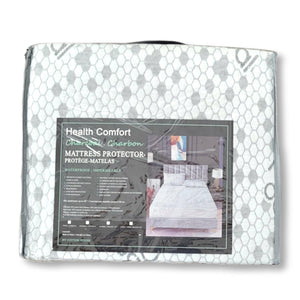 Protège Matelas Infusé au Charbon, Imperméable, Grandeur Double, Blanc - Simple Boutique