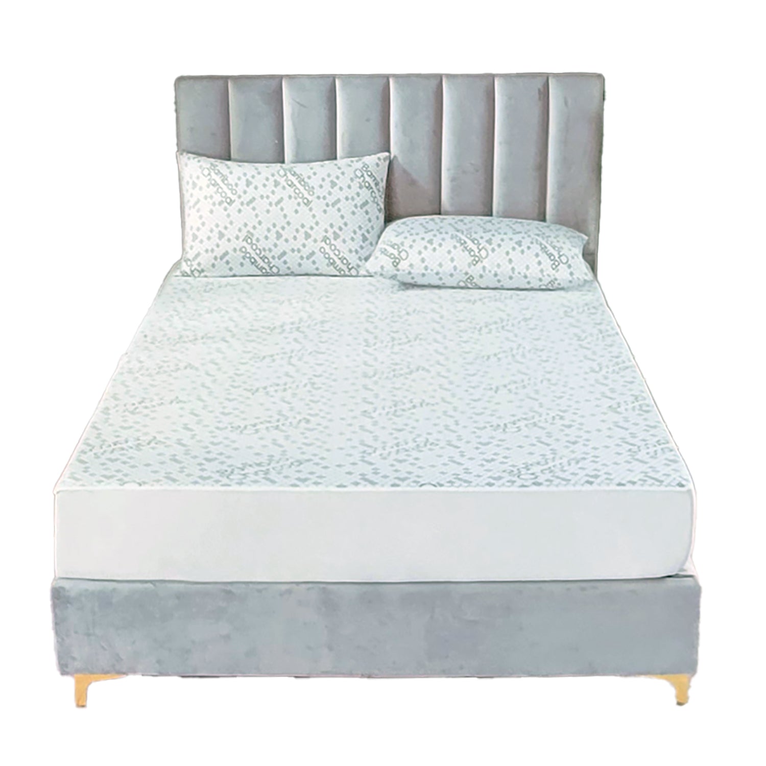 Protège Matelas Infusé au Charbon, Imperméable, Grandeur Queen, Blanc - Simple Boutique