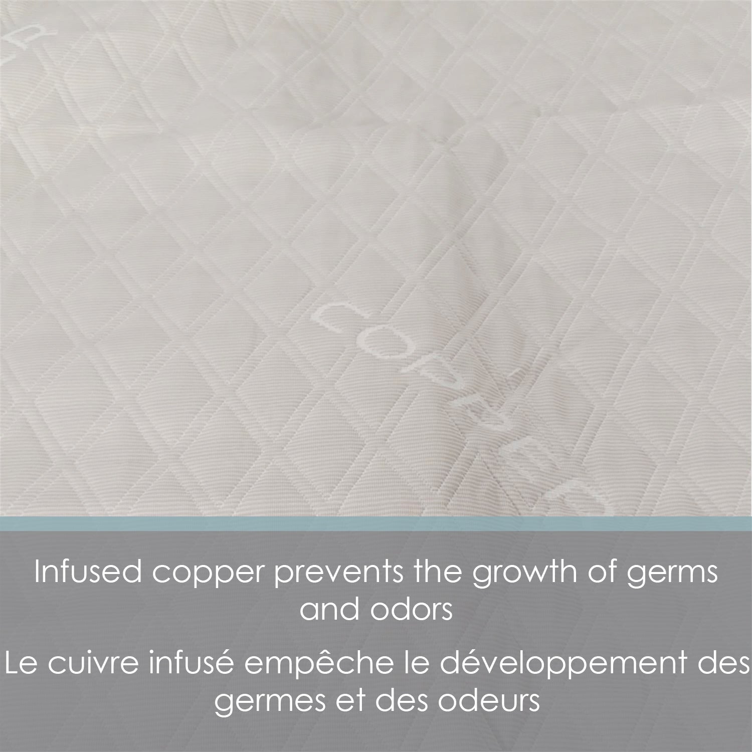 Protège-Matelas Infusé de Cuivre, Hypoallergénique, Grandeur Queen, Beige - Simple Boutique