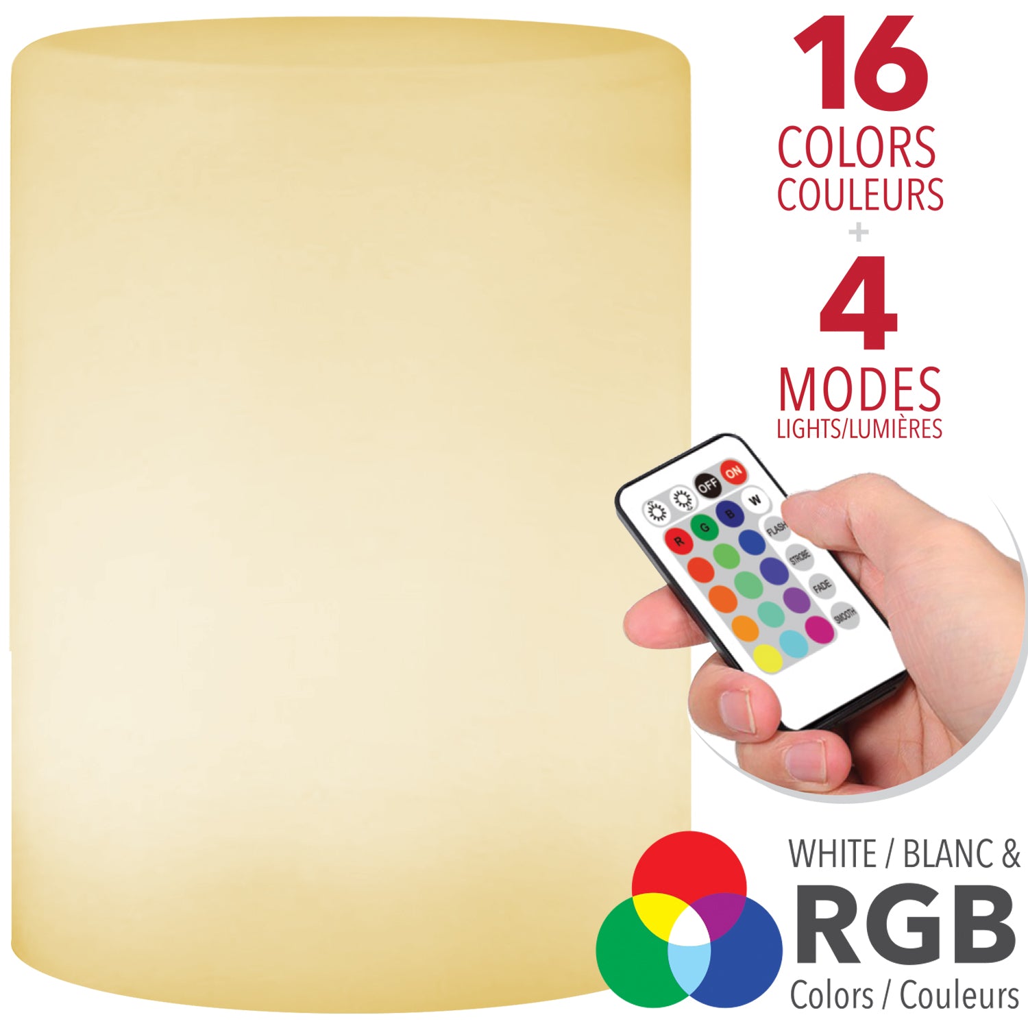 RCA - Lampe LED avec Télécommande, Éclairage RGB, Fonctionne sur Batterie - Simple Boutique