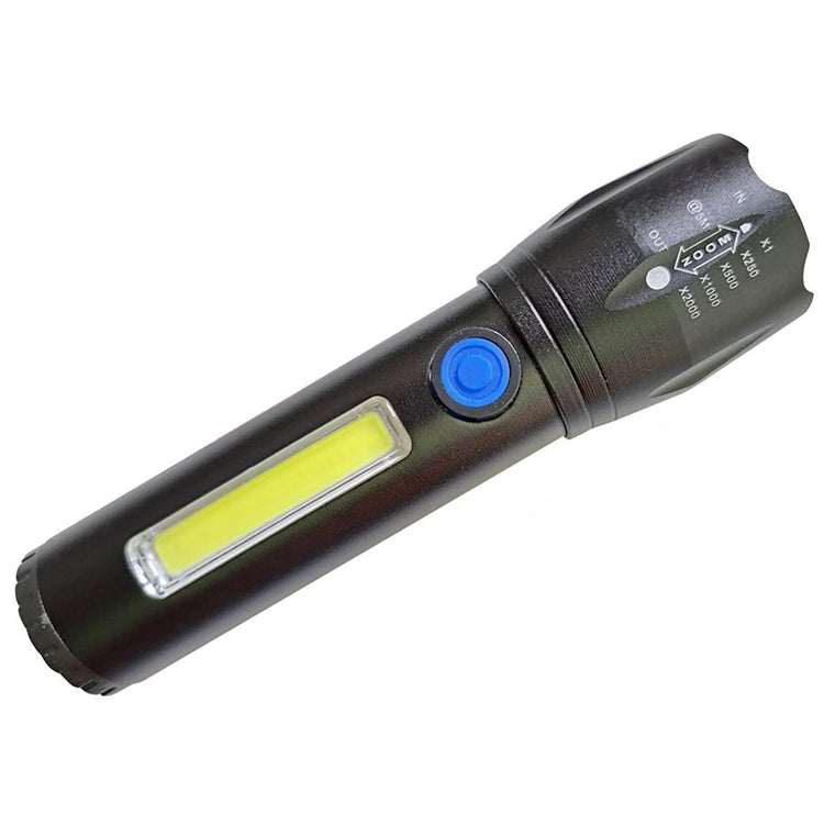 RCA - Lampe de Poche COB avec Mini Lanterne, Rechargeable, 300 Lumens - Simple Boutique