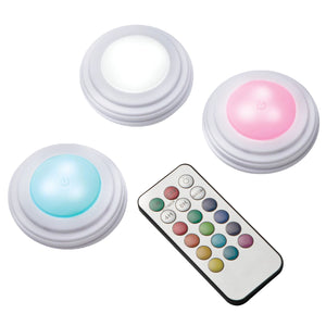 RCA Lumières d'appoint DEL tactiles couleur avec télécommande, blanches, Lot de 3 - Simple Boutique