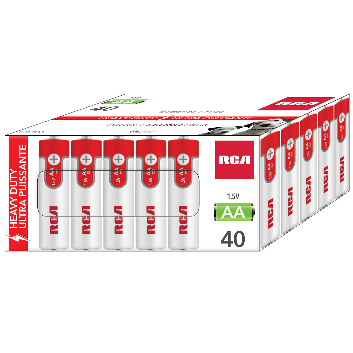 RCA Piles AA 1,5 V Ultra Puissantes, Lot de 40 - Simple Boutique