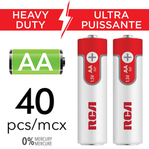 RCA Piles AA 1,5 V Ultra Puissantes, Lot de 40 - Simple Boutique