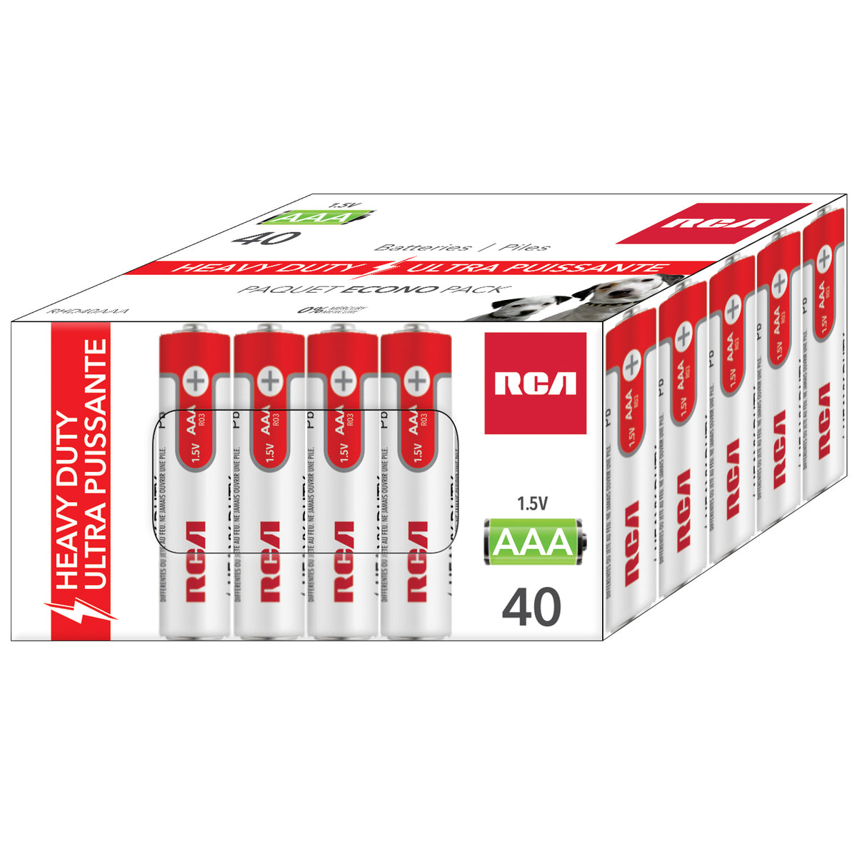 RCA Piles AAA 1,5 V Ultra Puissantes, Lot de 40 - Simple Boutique