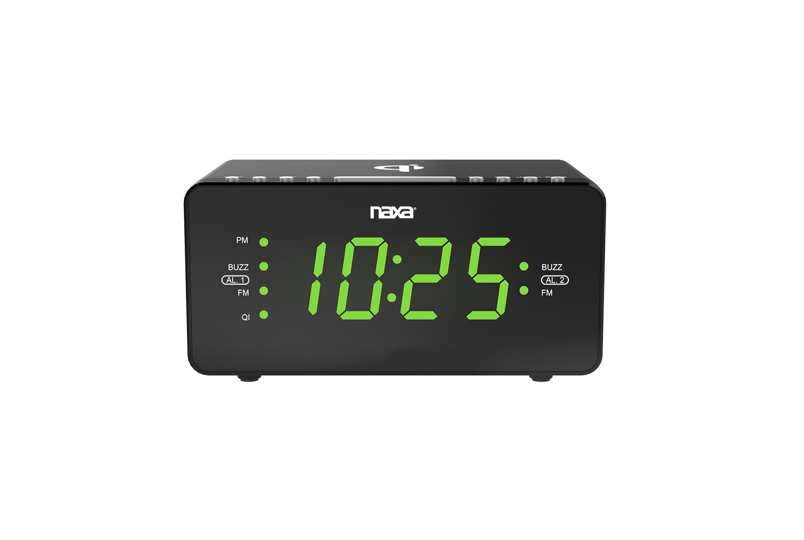 Radio-réveil double alarme avec chargeur sans fil Qi et radio FM (NRC-191) noir - Simple Boutique