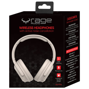 Rage Audio Casque d'Écoute Sans Fil à Réduction Active du Bruit, Pliable, Beige - Simple Boutique