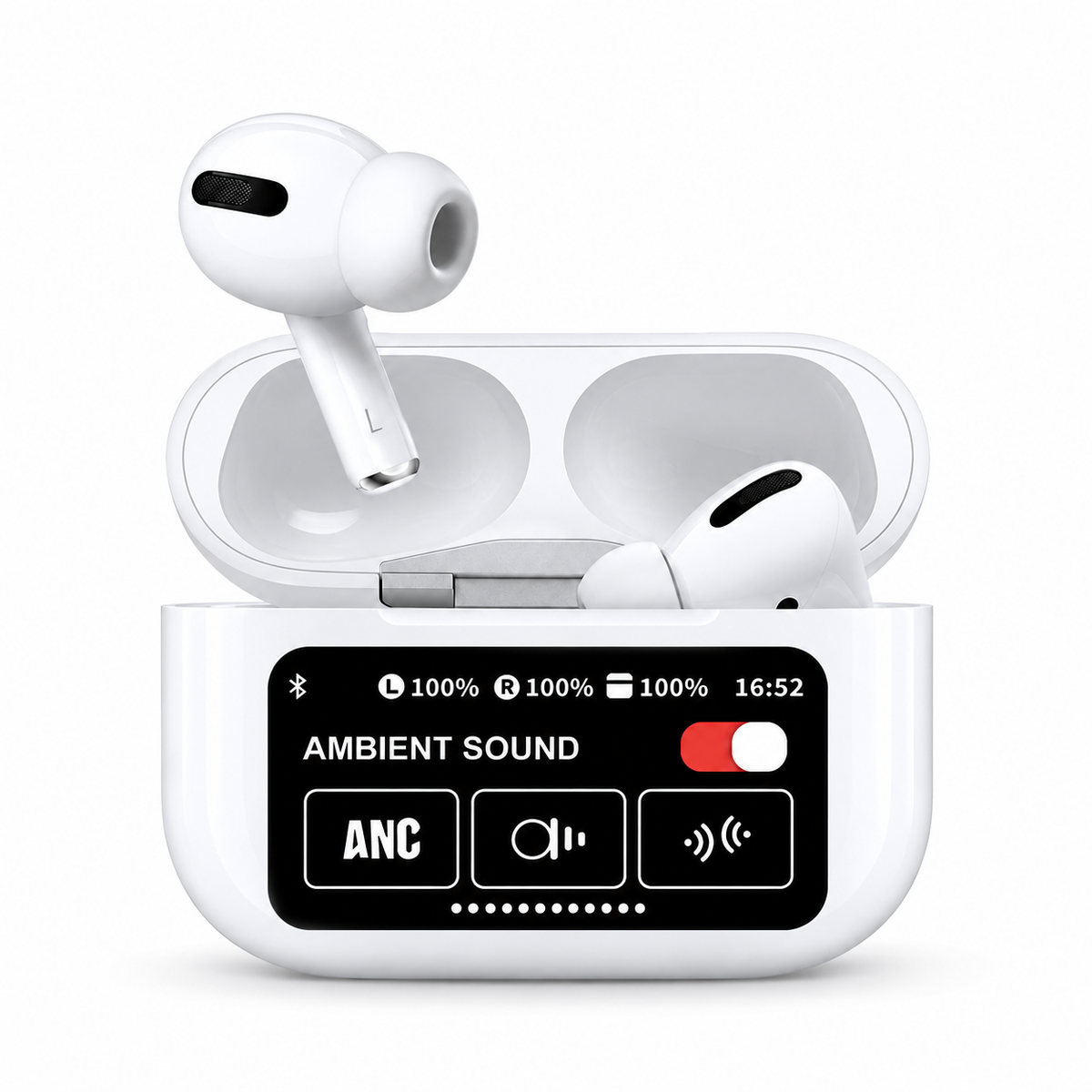 Rage Audio Écouteurs Sans Fil à Réduction de Bruit ANC et ENC avec Étui à Écran Tactile, Blanc - Simple Boutique