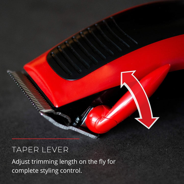 Remington - Trousse de Coupe de Cheveux 16 Morceaux, Lame en Acier Inoxydable, Rouge - Simple Boutique