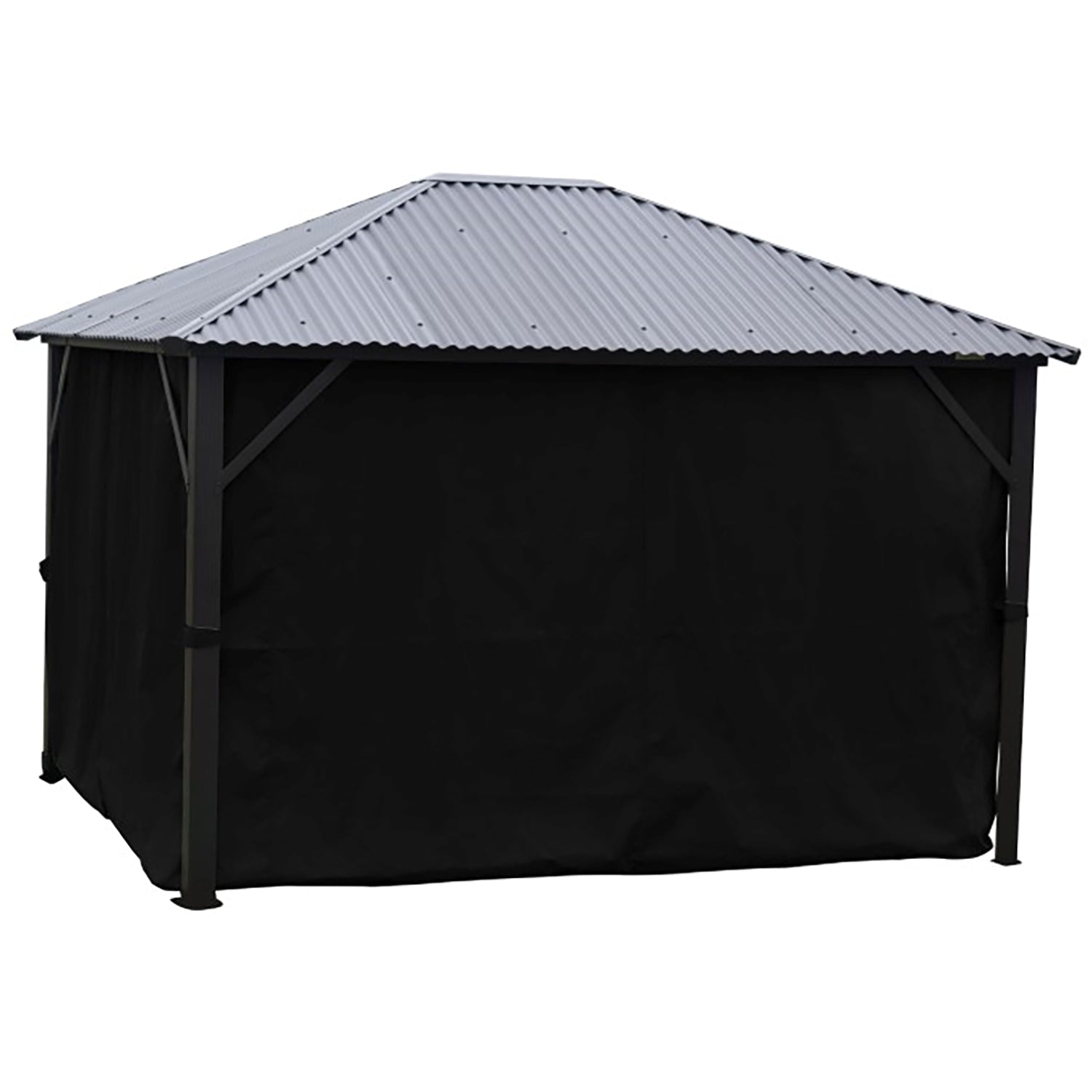 Rideau pour Gazebo 12' x 16' , Résistant à l'eau , Noir - Simple Boutique