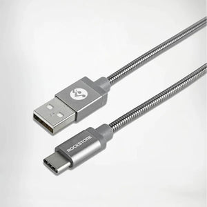Rockstone - Câble USB Type-C Pour Téléphone ou Tablette, Tressé , Résistant au Animaux, Longueur de 1.2 Mètre - Simple Boutique