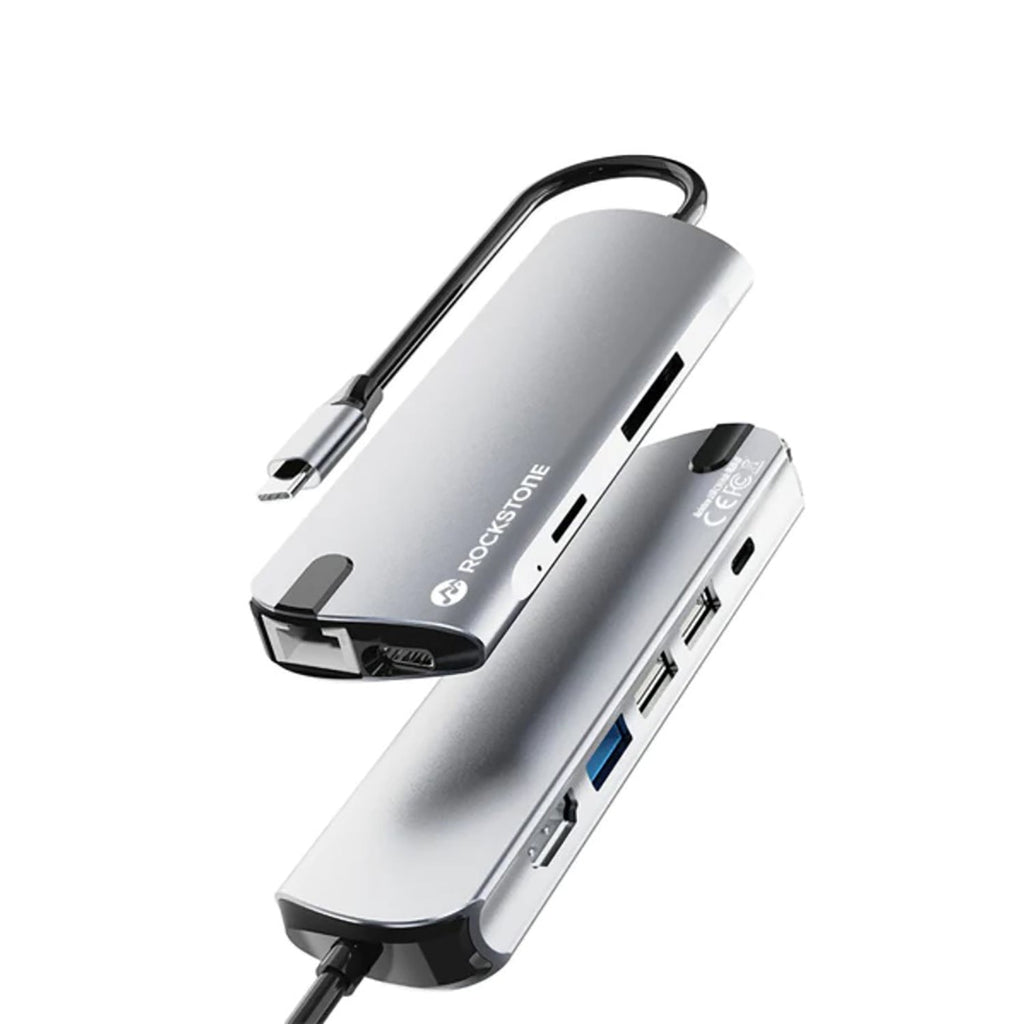 Rockstone - Hub USB-C 9 En 1, USB-A, HDMI, Lecteur de Carte SD et MicroSD et Plus
