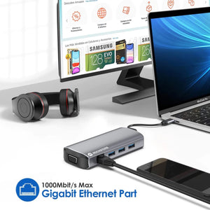 Rockstone - Hub USB Type-C 11 en 1, USB-A, HDMI et Lecteur de Carte SD et Micro SD et Plus - Simple Boutique