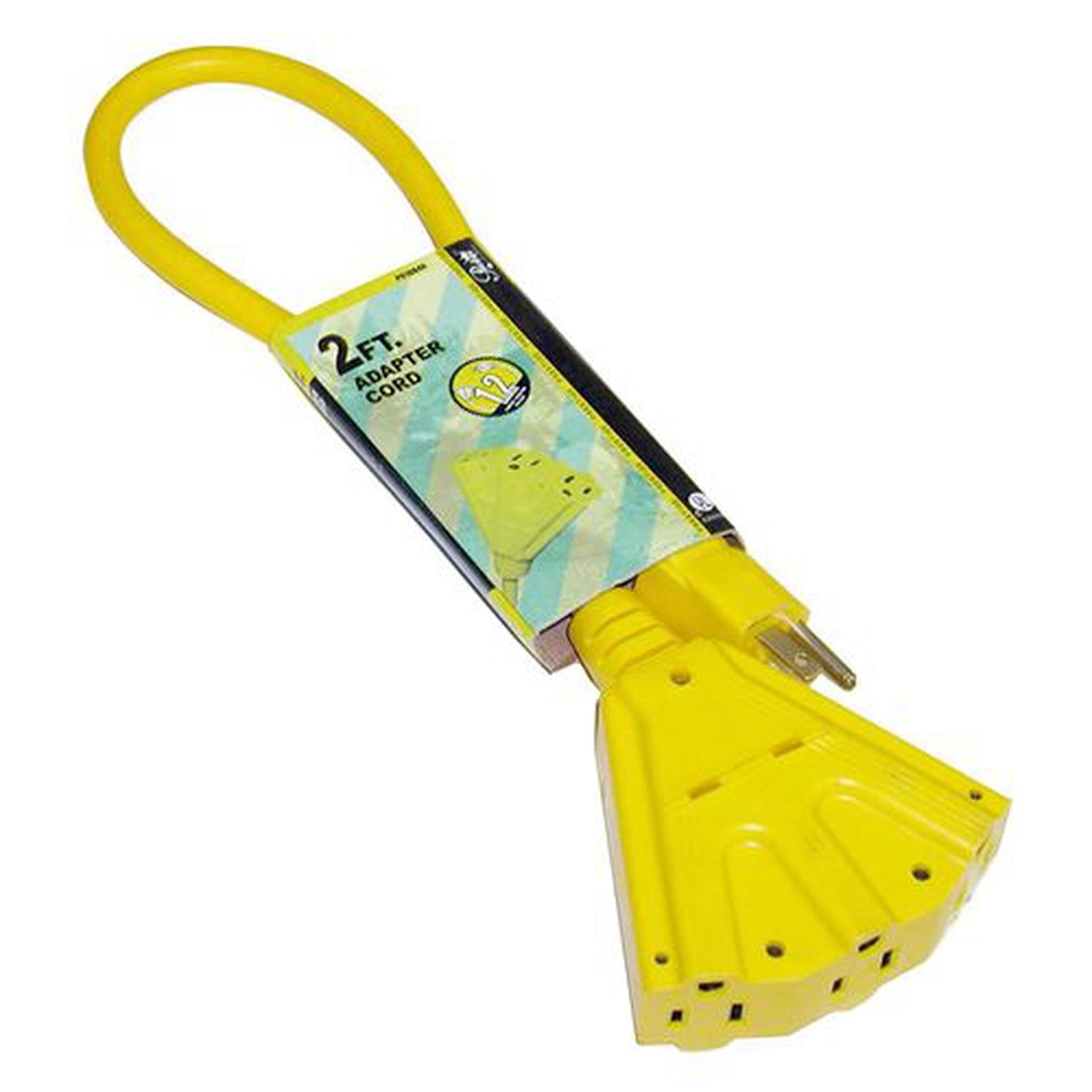 Rodac - Adaptateur de Rallonge Électrique à 3 Prises, Longueur de 2 Pieds, Jaune - Simple Boutique