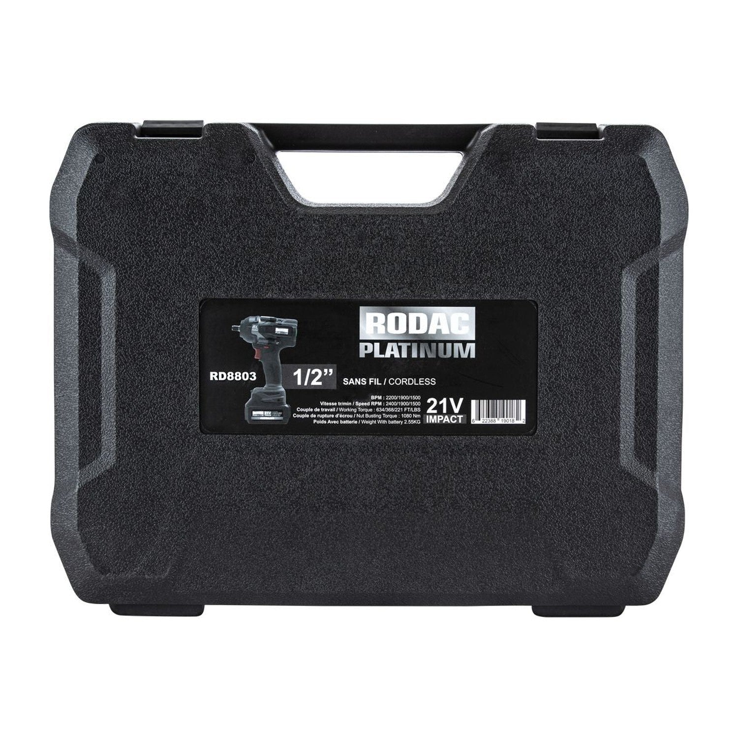 Rodac Platinum - Clé À Percussion Sans Fil 1/2" 1080 Nm - Simple Boutique